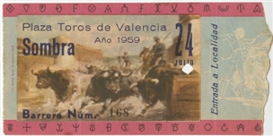 Ernest Hemingway Owned and Used 1959 Spanish Bullfighting Ticket